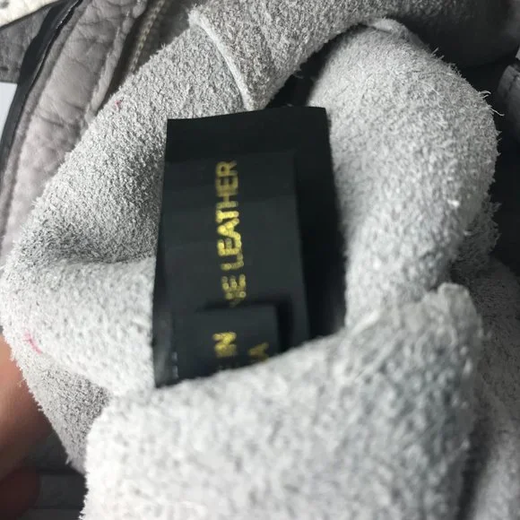 REBECCA MINKOFF Crossbody Bag Light Gray Leather Small 8X7 - Picture 14 of 16